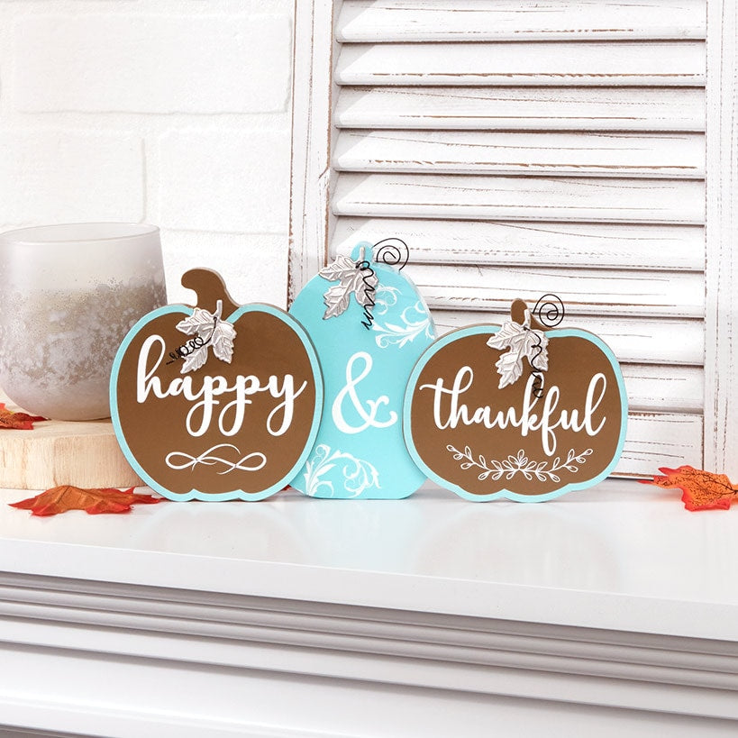 Fall Pumpkin Sentiment Sign-Happy and Thankful#select-sign_happy-&-thankful