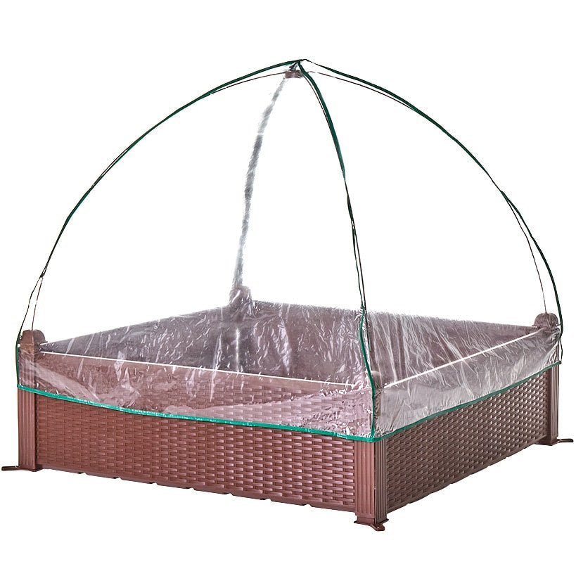 All-Weather Raised Garden Bed with Greenhouse Cover for Plants