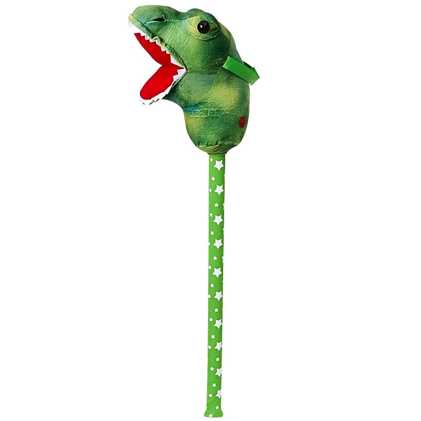 Magic Sounds Plush Animal Head Riding Stick - Interactive Pretend Play Toy
