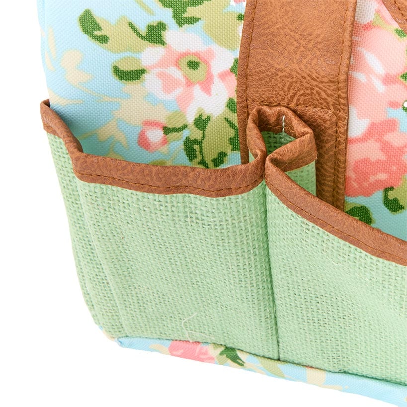 Durable Rose Print Canvas Tool Bag for Gardening