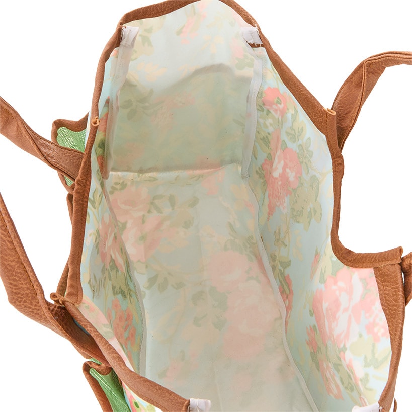Durable Rose Print Canvas Tool Bag for Gardening