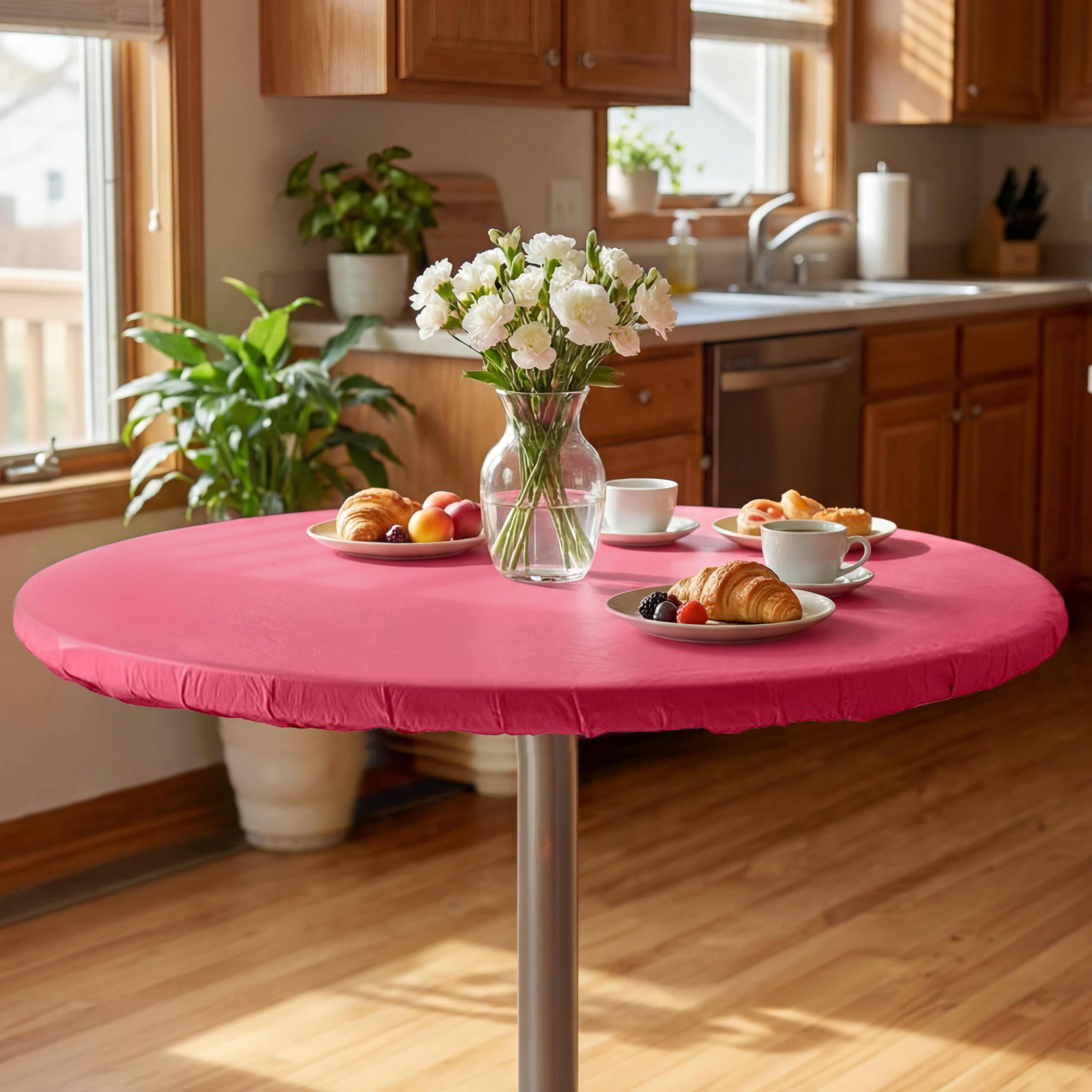 Round Solid Color Custom Fit Tablecloth