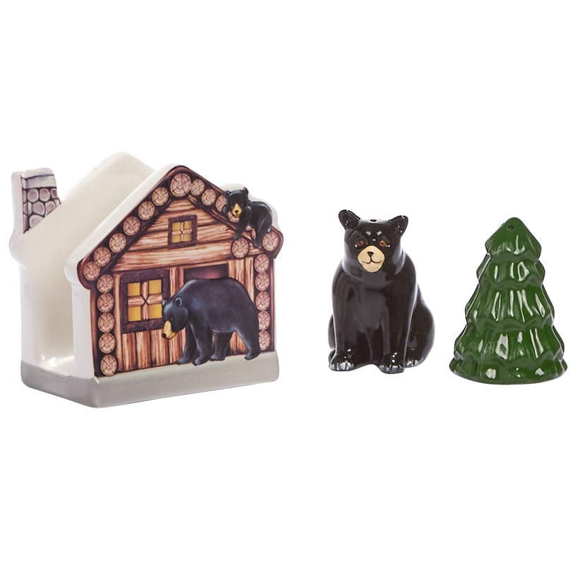Lodge Kitchen Décor - Sponge Holder, Paper Towel Holder, Salt & Pepper