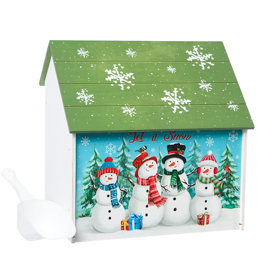 Holiday Decorative Outdoor Salt Box Storage with Scoop