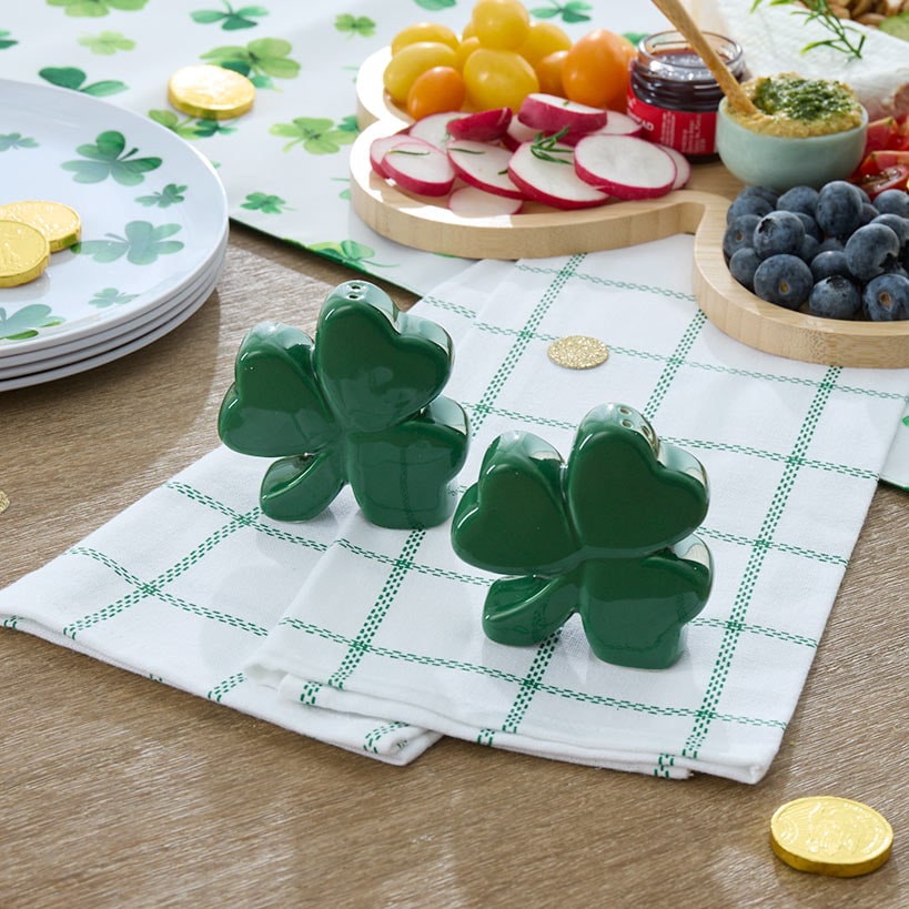 St Patrick's Day Shamrock Salt and Pepper Shakers#select-item_shaped-salt-and-pepper-shakers