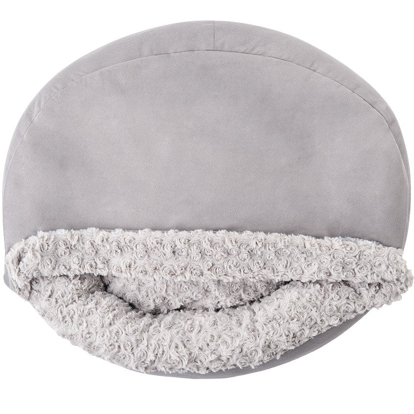 Self-Warming Pet Cave - Cozy Hideway with Round Design, Attached Blanket