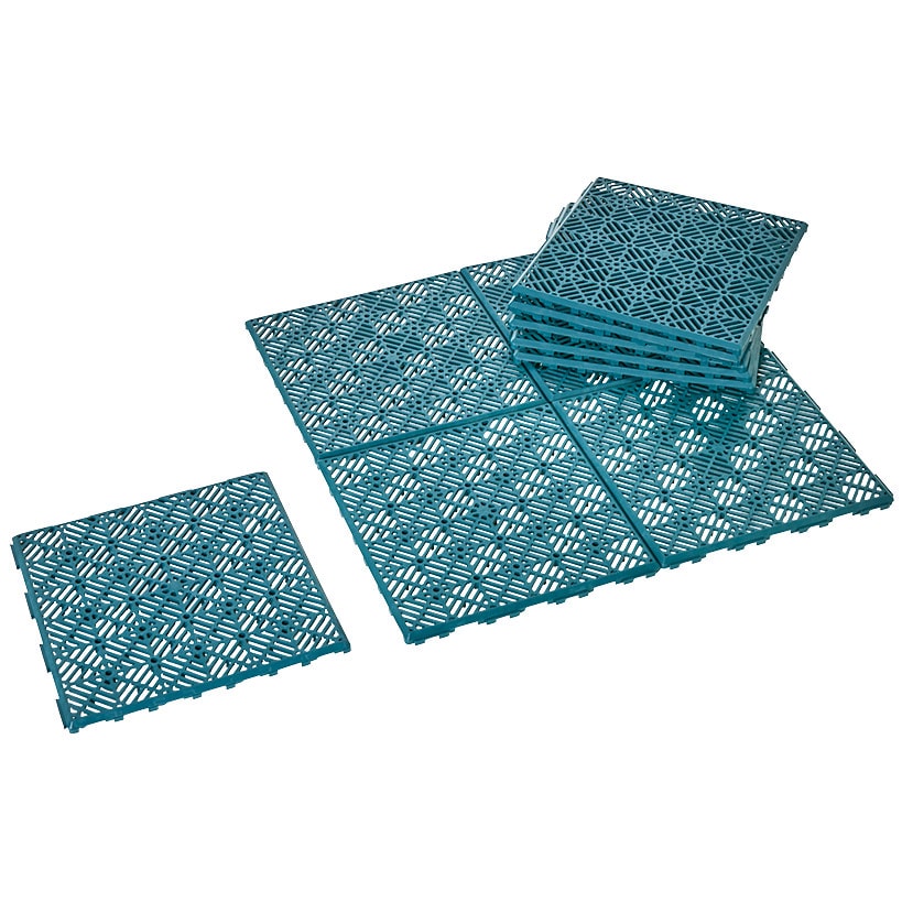 Interlocking Walkway Patio Tiles In Green or Terra Cotta - Set of 10