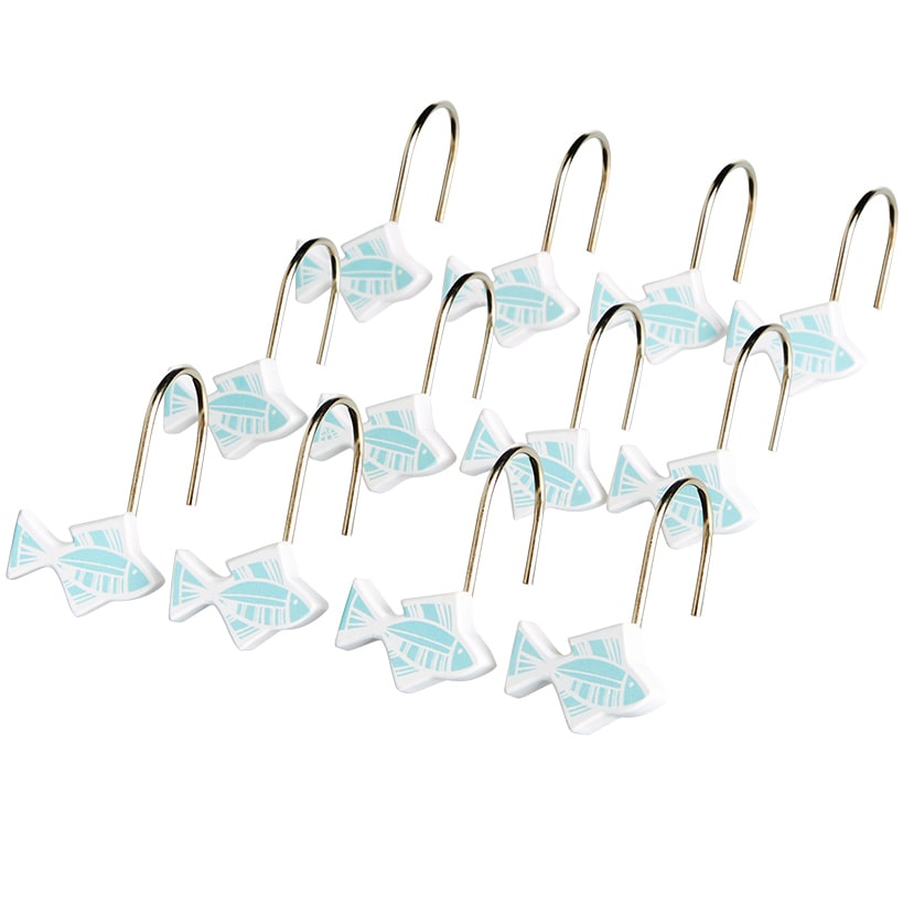 Tisa Fish Shower Curtain, Bath Rug, Hand Towels, Valance, or Hooks