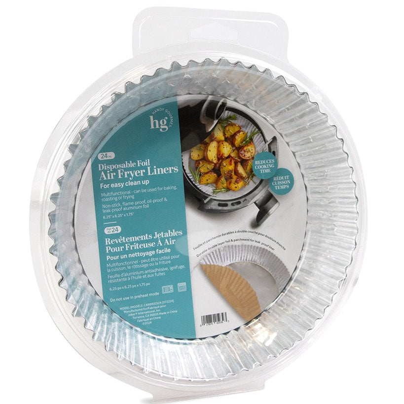Disposable Foil Air Fryer Liners - Set of 24 - Square or Round
