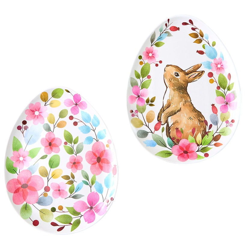 Floral Easter Tableware - Salad Plates, Serving Platters, Napkin Holder