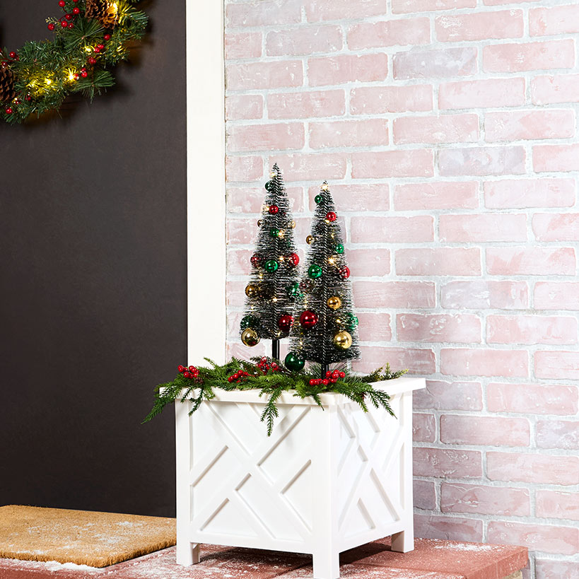 Set of 2 20" Solar Ornament Tree Stakes