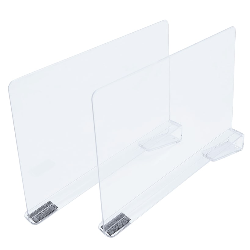 Acrylic Closet Shelf Dividers - Set of 2