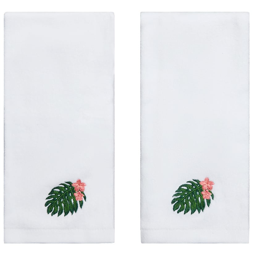 Palm Floral Shower Curtain, Bath Rug, Hand Towels, Valance, or Hooks
