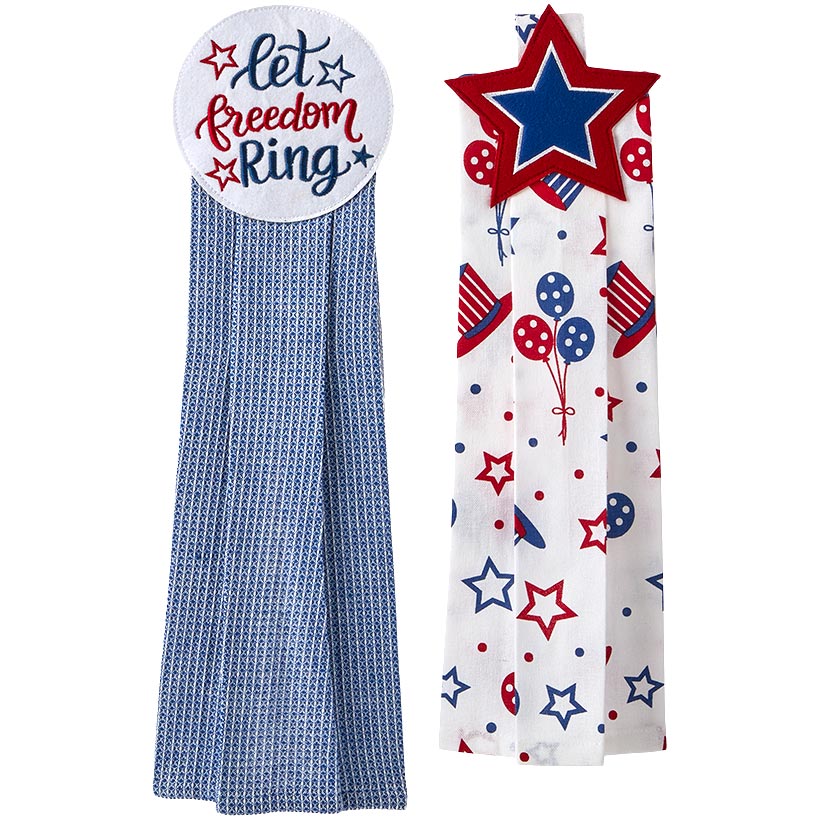 Kitchen Tie Towels Americana Set of 2