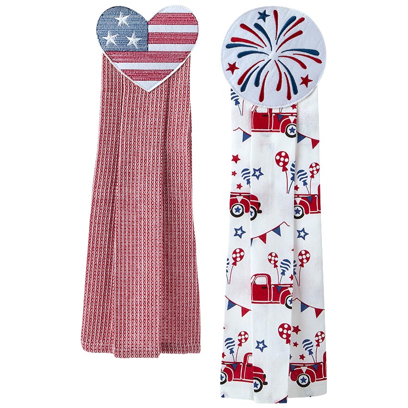 Kitchen Tie Towels Americana Set of 2