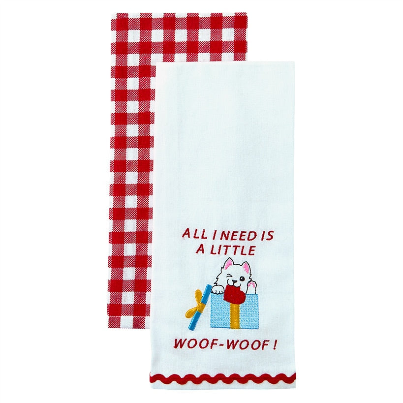 Kitchen Towels Summertime Dog Set of 2