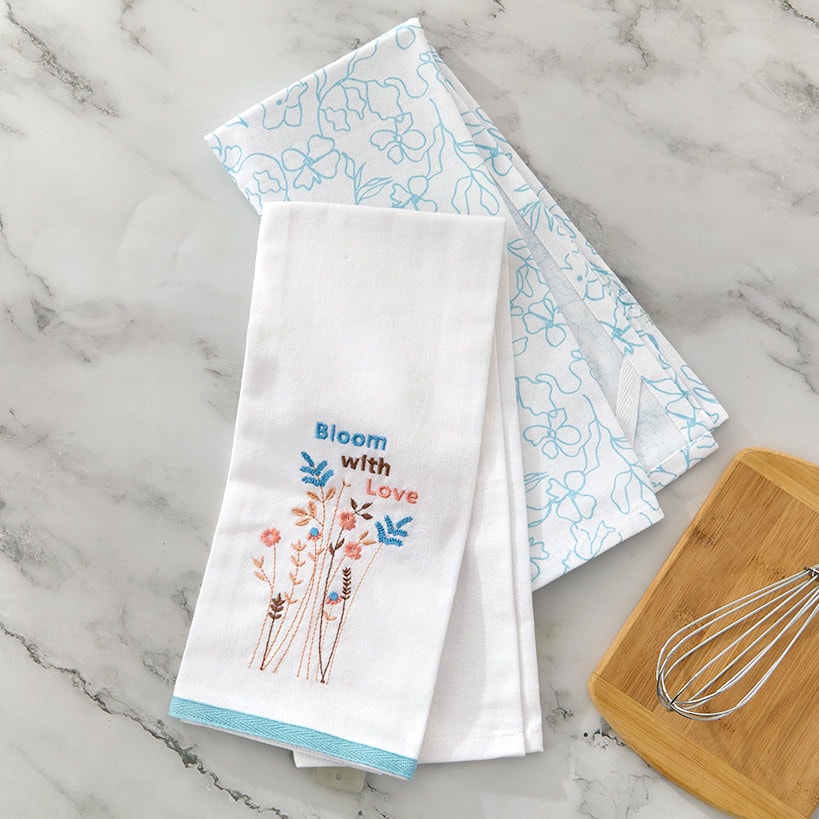 Kitchen Towels Spring Floral Set of 2