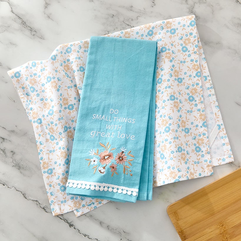 Kitchen Towels Spring Floral Set of 2