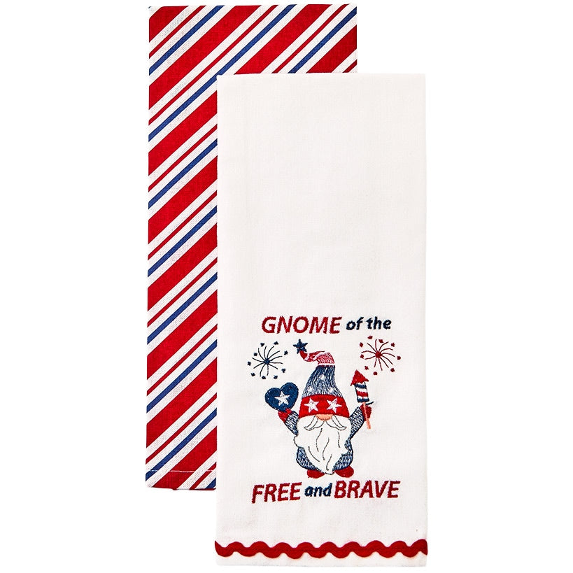 Americana Kitchen Towels Embroidered Set of 2
