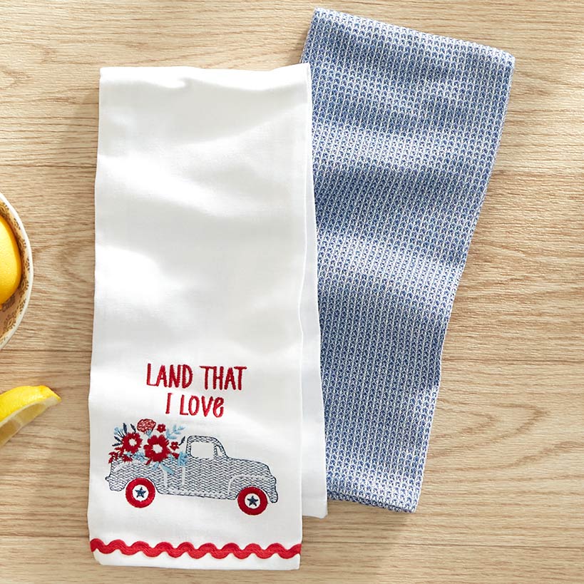 4th of July Themed Embroidered Kitchen Towels, Set of 2#select-towel_land-that-i-love