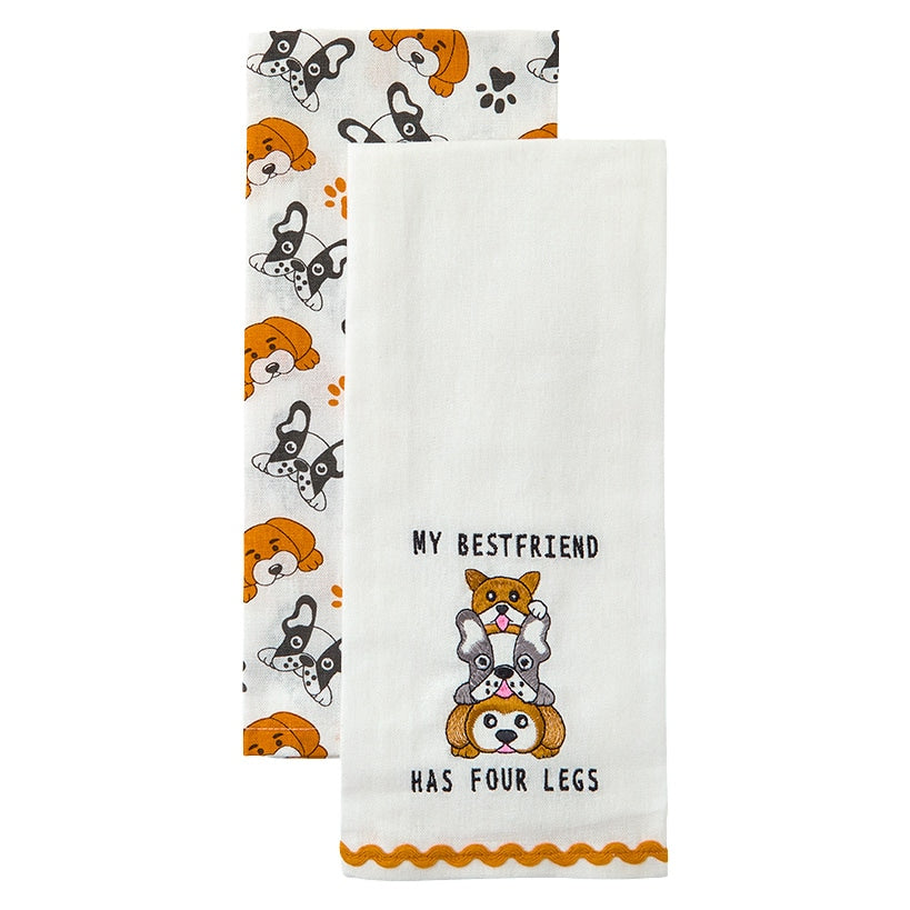 Kitchen Towels Summertime Dog Set of 2