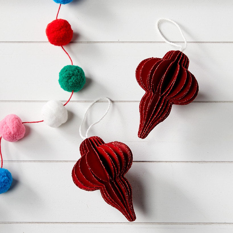 Sets of 2 Paper Shape Ornaments