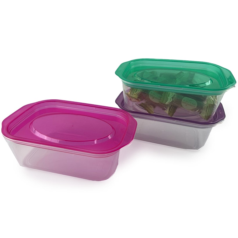 Food Storage Containers with Lids Set of 3 Clear