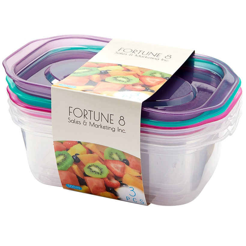 Food Storage Containers with Lids Set of 3 Clear