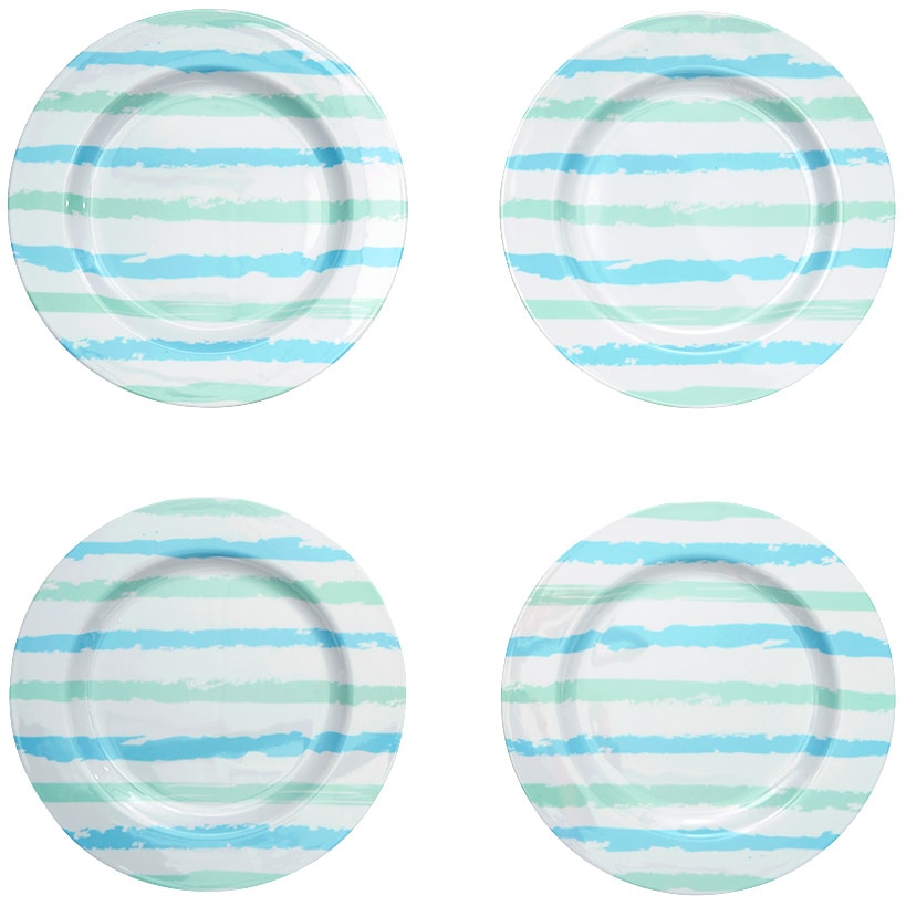 Coastal Melamine Dinner Plates Set of 4
