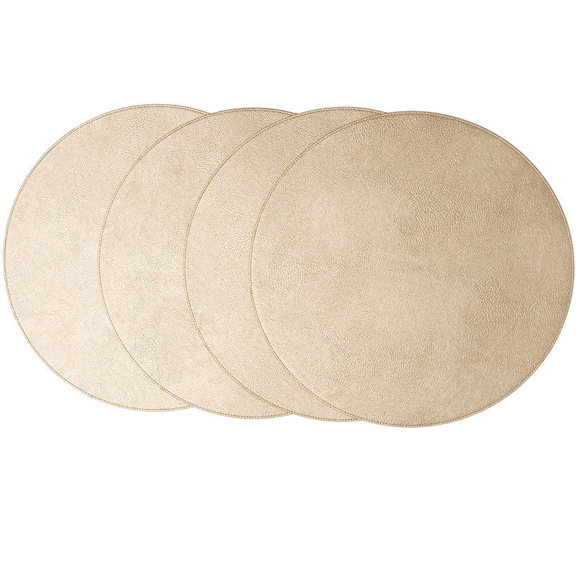 Set of 4 Faux Leather Round Placemats