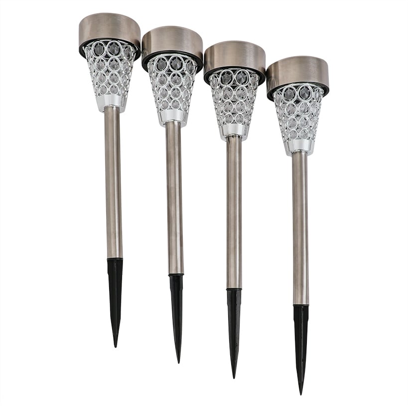 Garden Stake Lights Crystalline Design-Set of 4