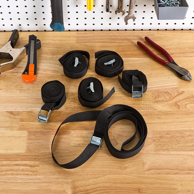 Tie Down Ratchet Lashing Heavy Duty Nylon Securing Straps Set Of 6