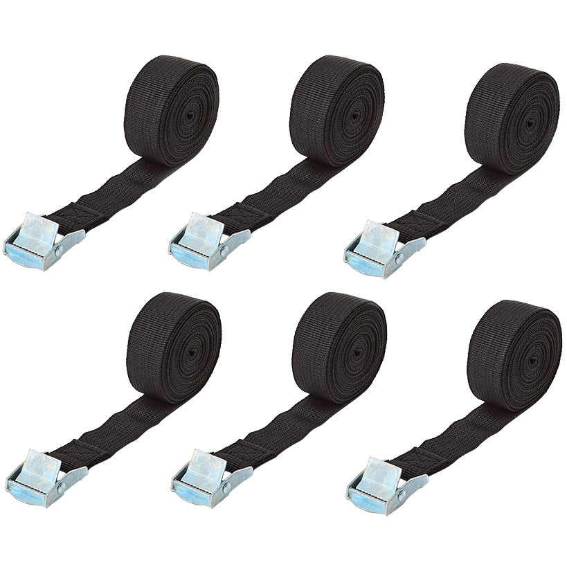 Tie Down Ratchet Lashing Heavy Duty Nylon Securing Straps Set Of 6