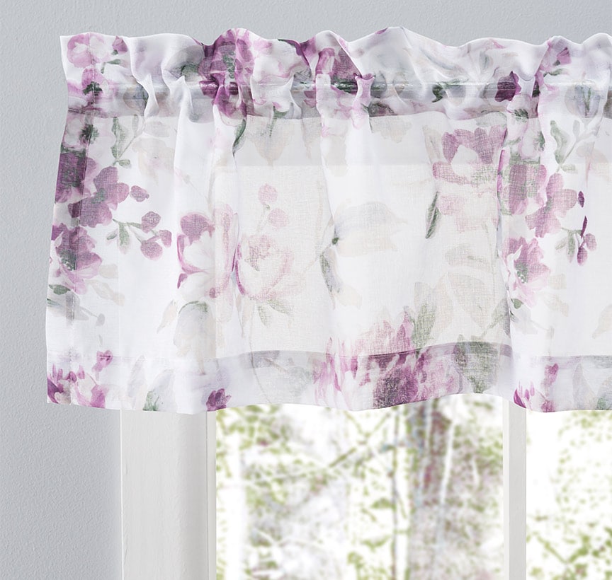 Floral Sheer Watercolor Valance