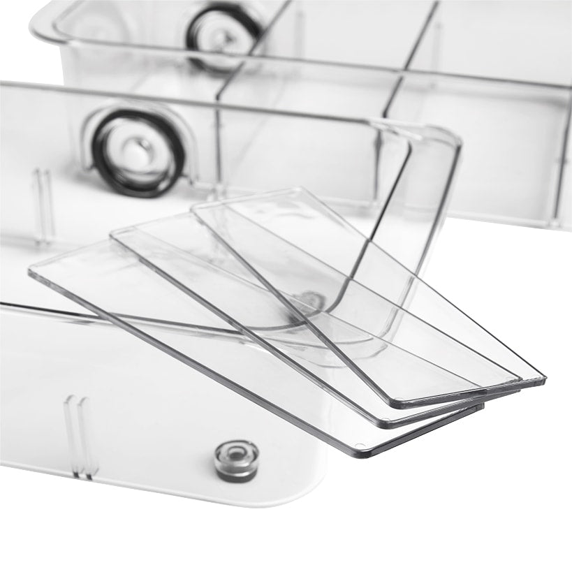 Roll Out Refrigerator Organizer Storage Drawer with Dividers