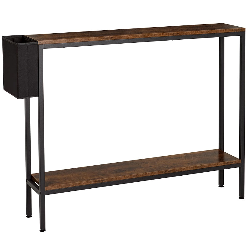 Narrow Console Table 2-Tier with Side Pocket