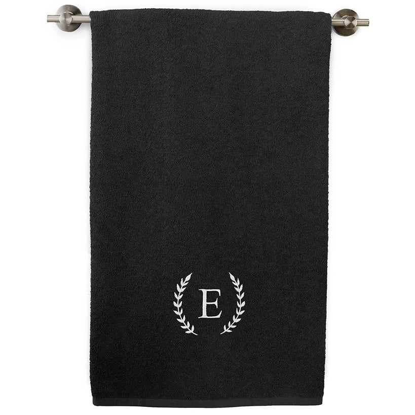Personalized Embroidered Black Bath Towels