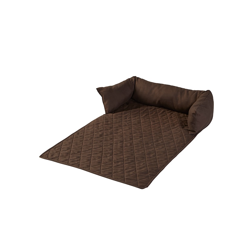 Quilted Pet Bed with Headrest