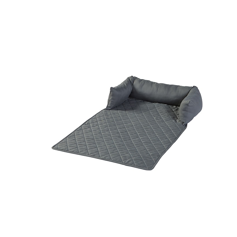 Quilted Pet Bed with Headrest