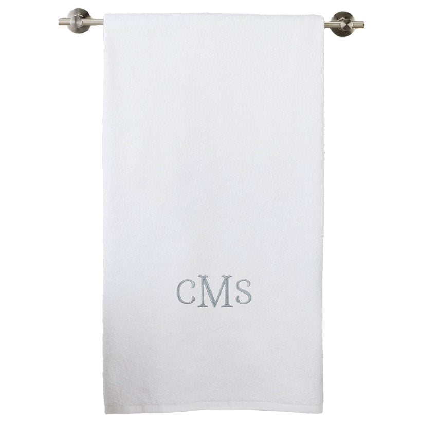 Personalized Embroidered White Bath Towels