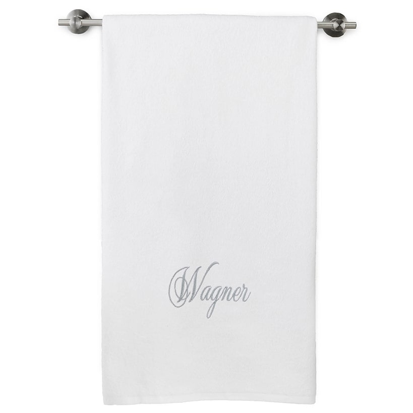 Personalized Embroidered White Bath Towels