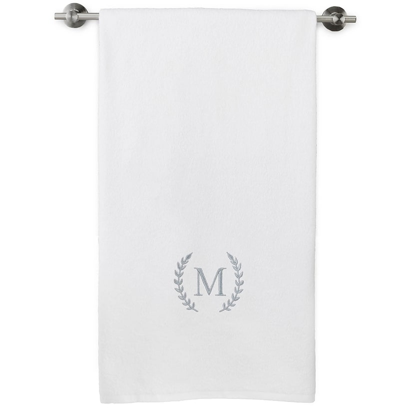 Personalized Embroidered White Bath Towels