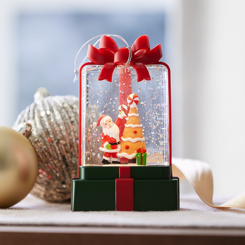 Christmas Snow Globe Ornament With LED Light