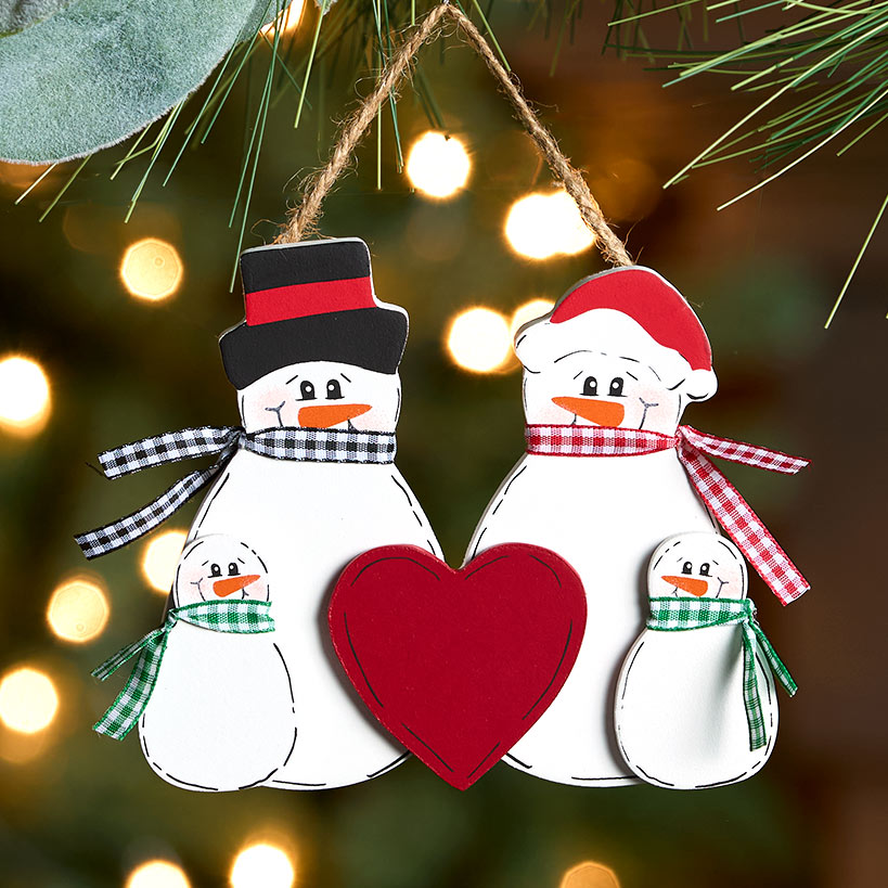 Christmas Personalized Snowman Family Ornaments