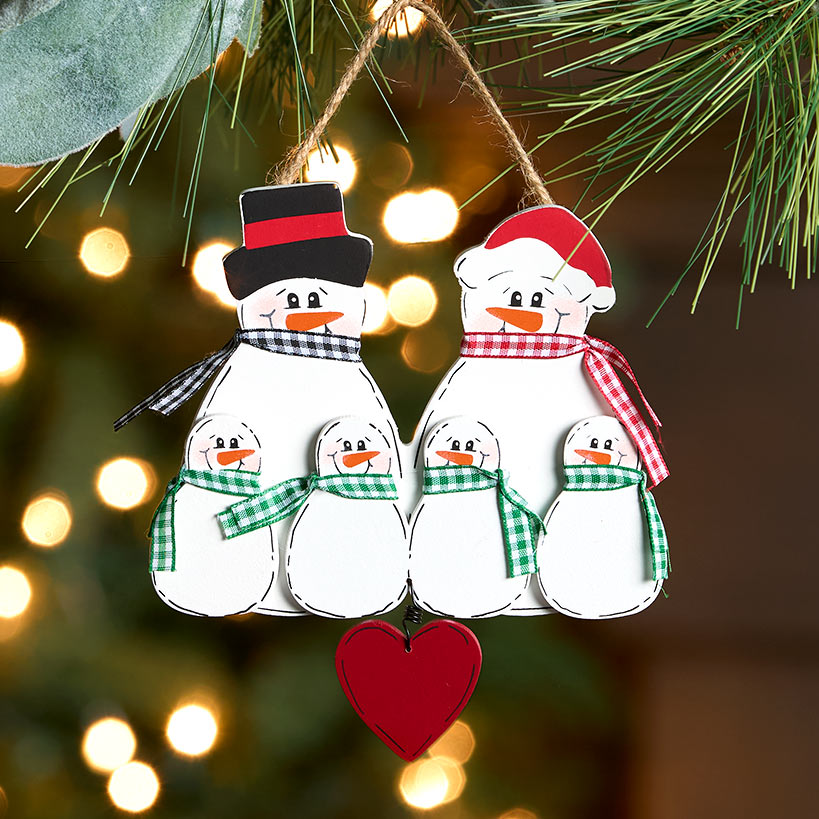 Christmas Personalized Snowman Family Ornaments