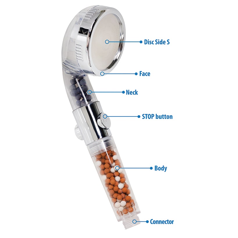 Soft Water High Pressure Shower Head - With 3 Spray Modes and Mineral Beads