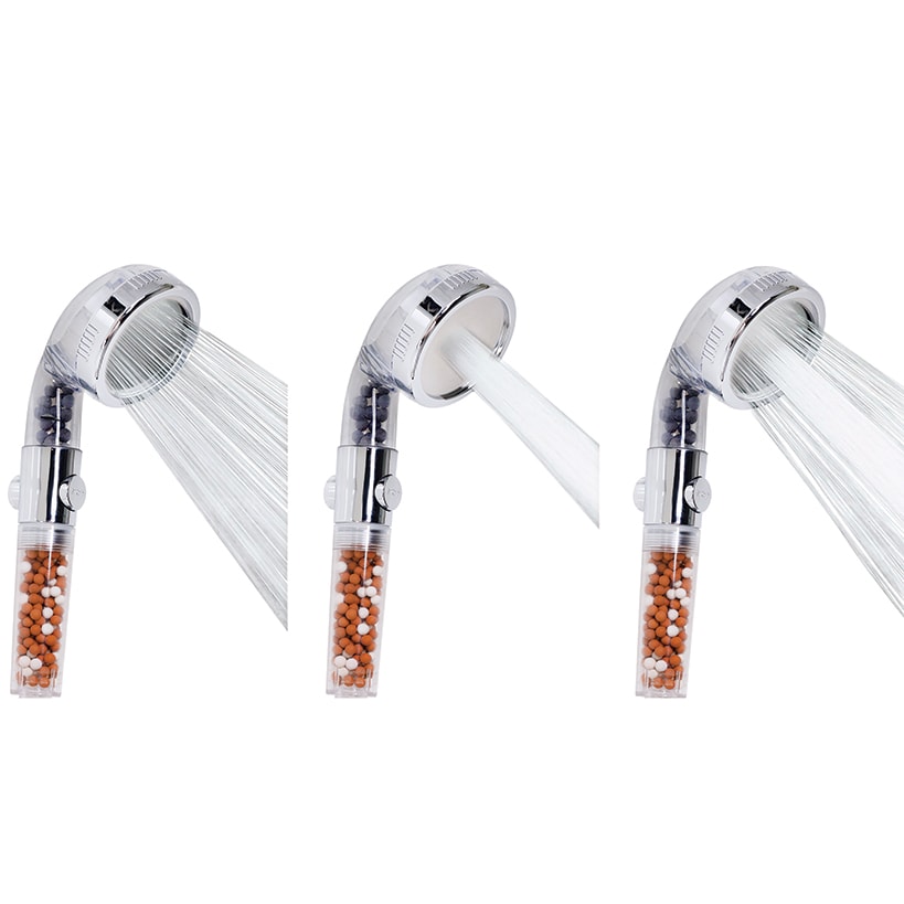 Soft Water High Pressure Shower Head - With 3 Spray Modes and Mineral Beads