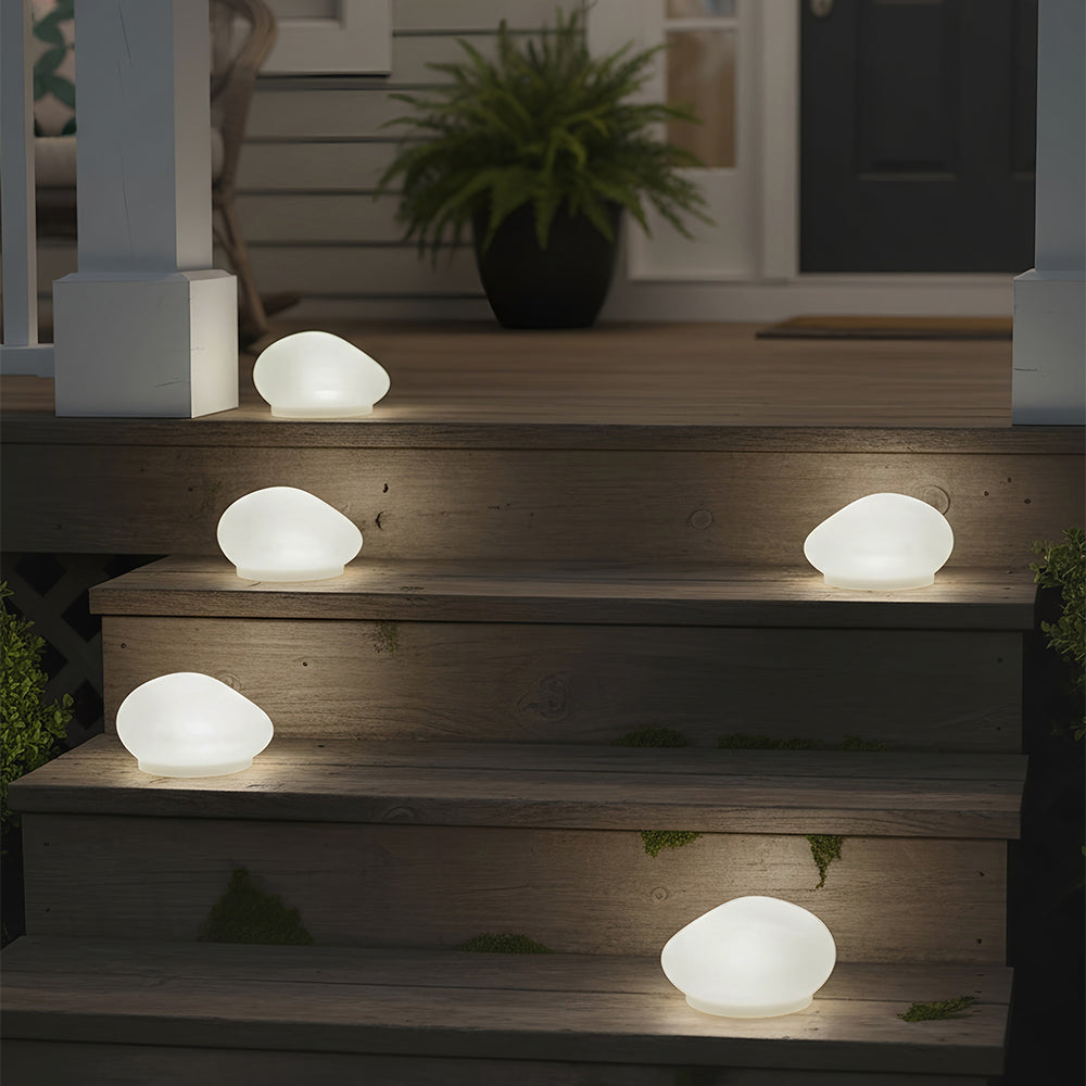 Solar White Rock Light Outdoor Decor