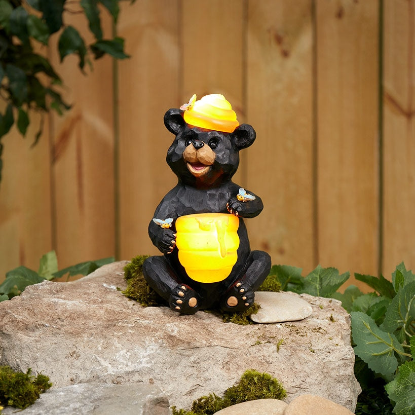 Solar Honey Bear Statue