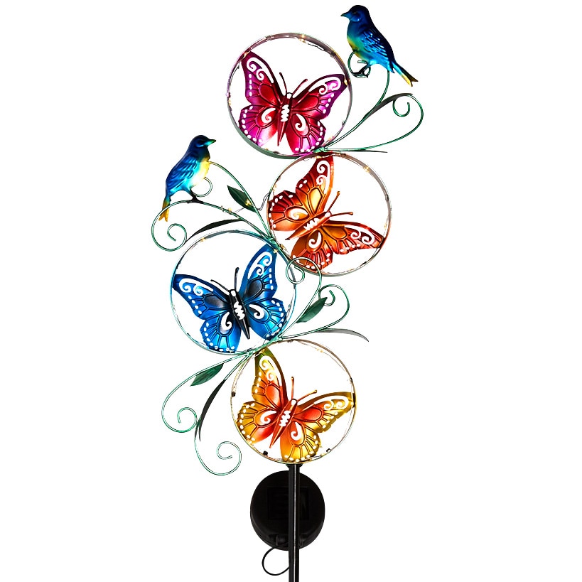 Magical Butterfly And Bird Solar Garden Stake